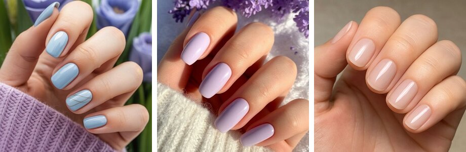 Pastel shades in manicure